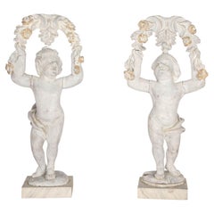 Pair of 18th Century Hand Carved Provençal Figures
