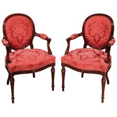 Paar Mahagoni-Sessel der Hepplewhite-Periode aus dem 18. Jahrhundert