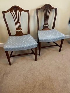 PAIR of 18th Century Hepplewhite Period Side Chairs in Walnut, English Ca 1785