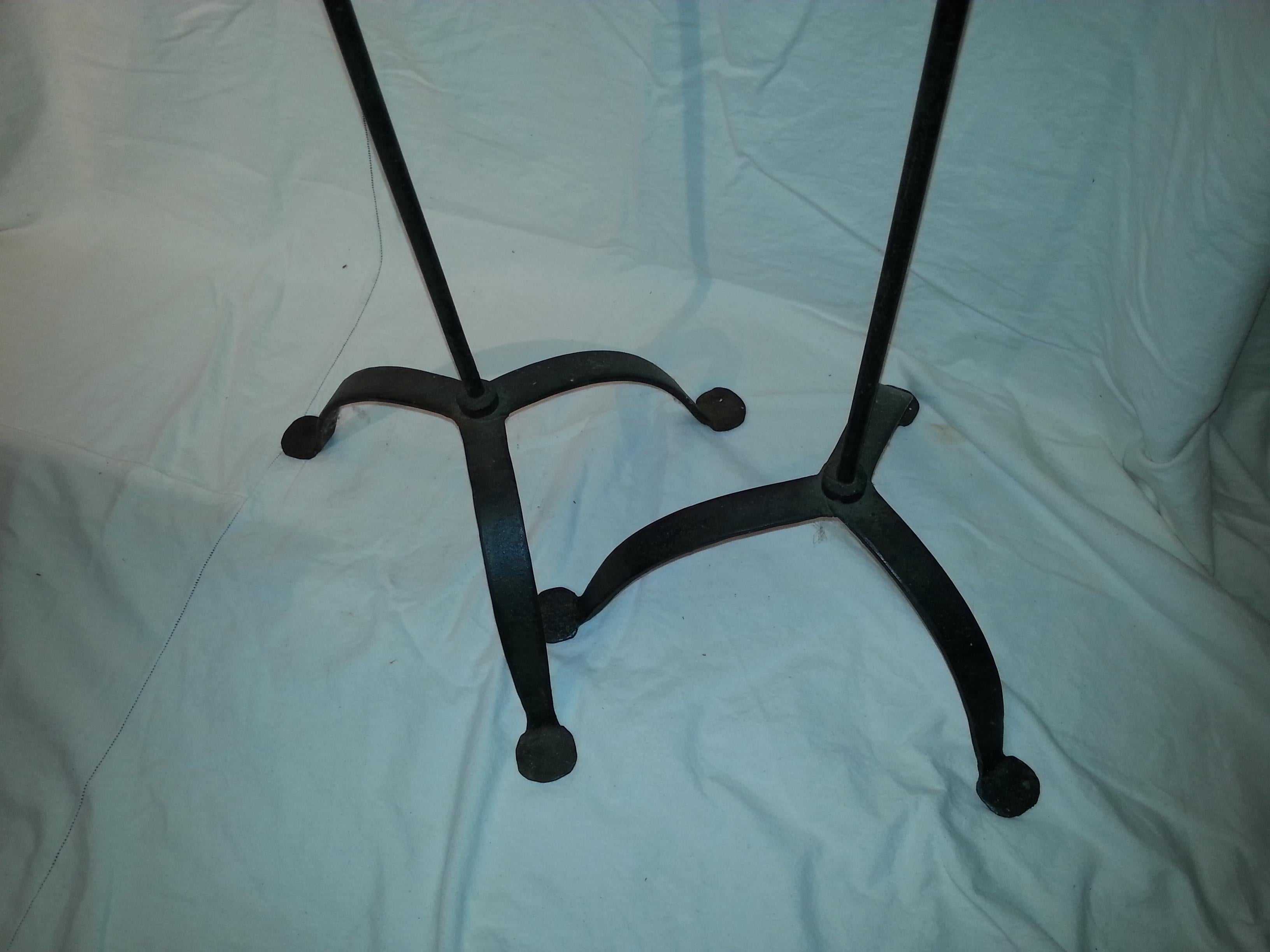 Pair of 18th Century Iron Candle Stands 1