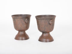 Pair of 18th Century Iron Urns