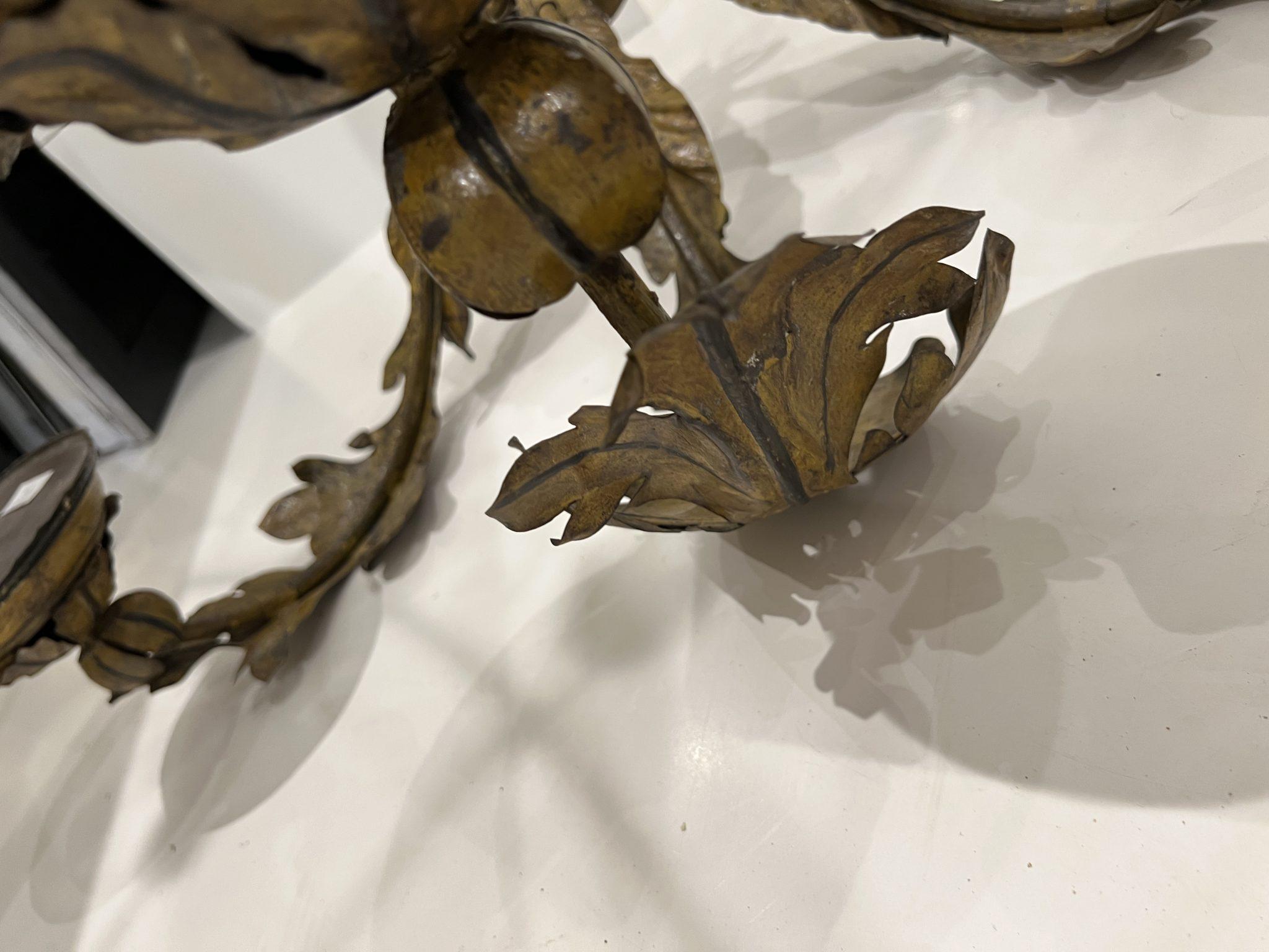 18th Century and Earlier Pair of 18th Century Italian 3 Arm Sconces For Sale