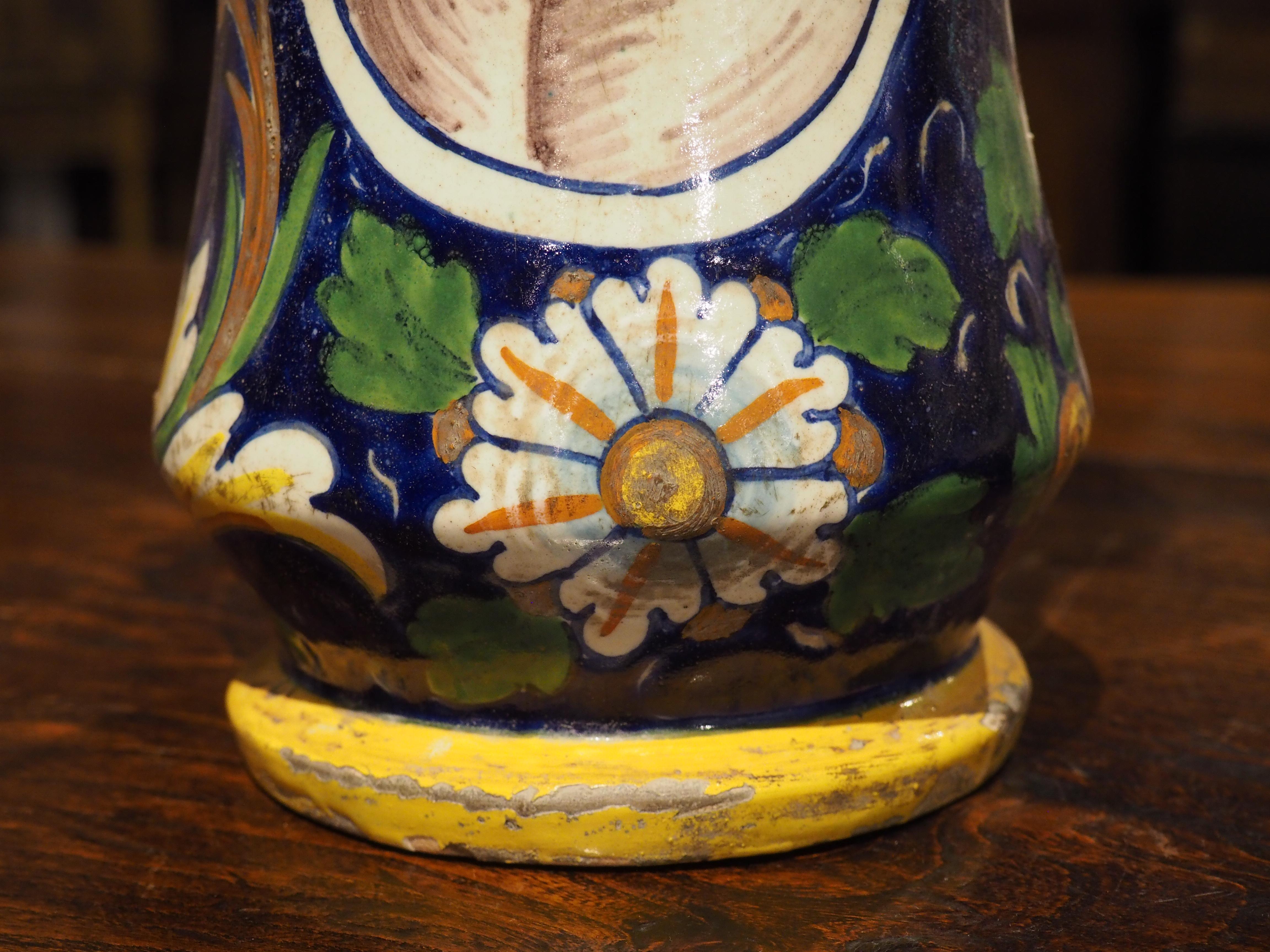 Ceramica Coppia di vasi Albarelli italiani del XVIII secolo in vendita