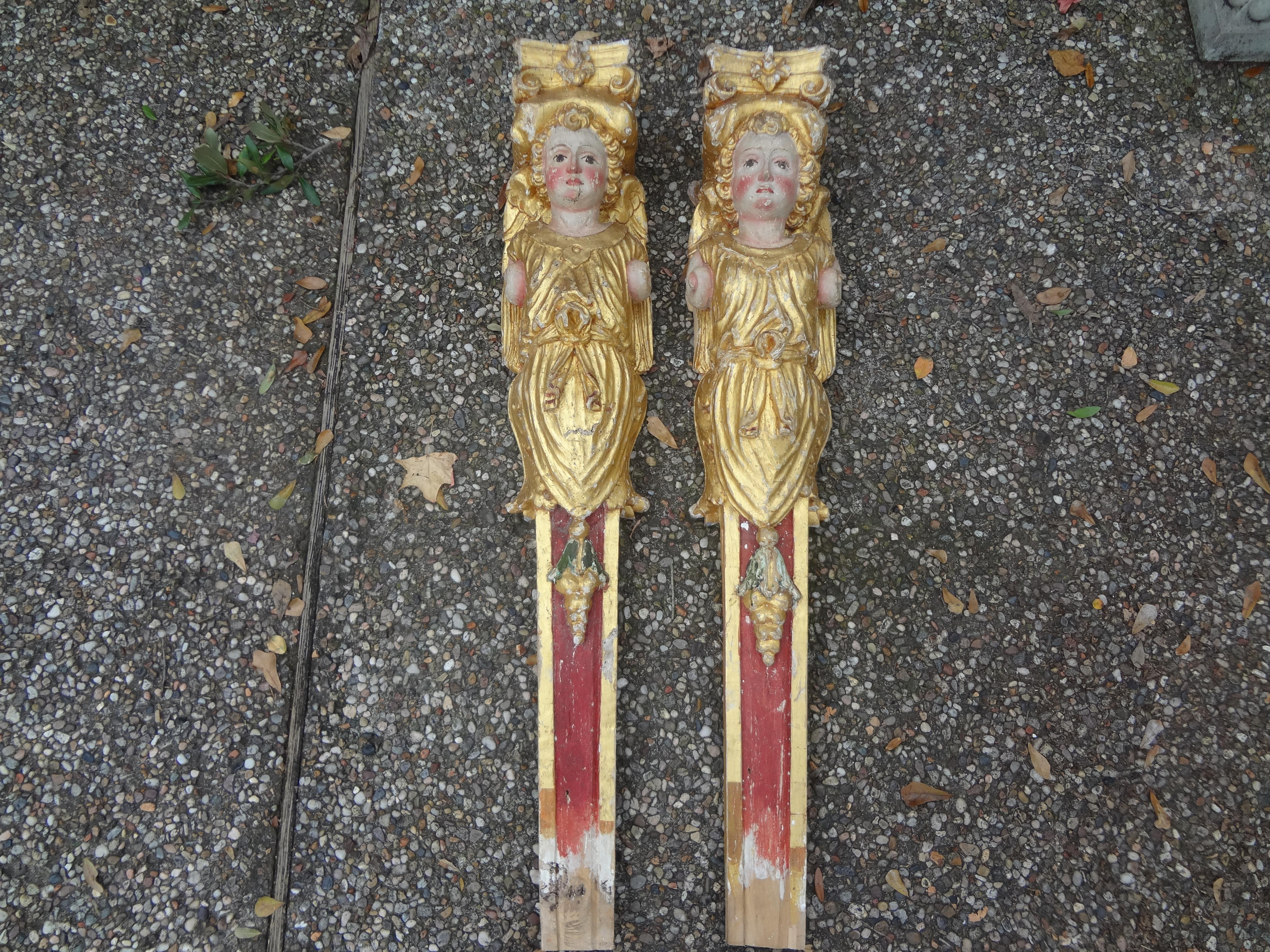 Pair of 18th Century Italian Baroque Caryatid Pilasters 8