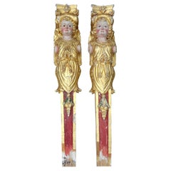 Pair of 18th Century Italian Baroque Caryatid Pilasters
