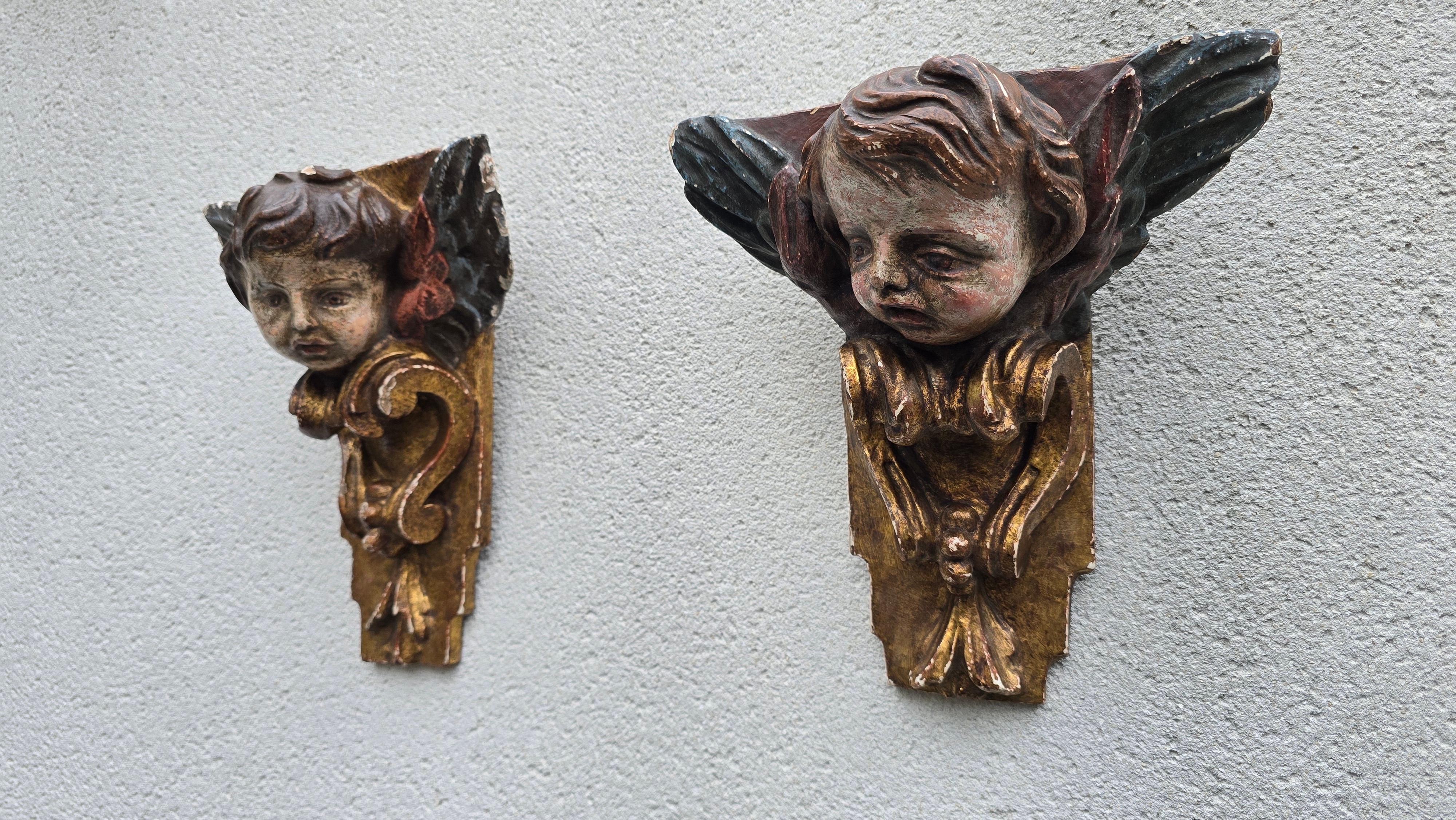 Pair of 18th Century Italian Baroque Cherub Corner Carvings, c. 1750–1780 im Angebot 6