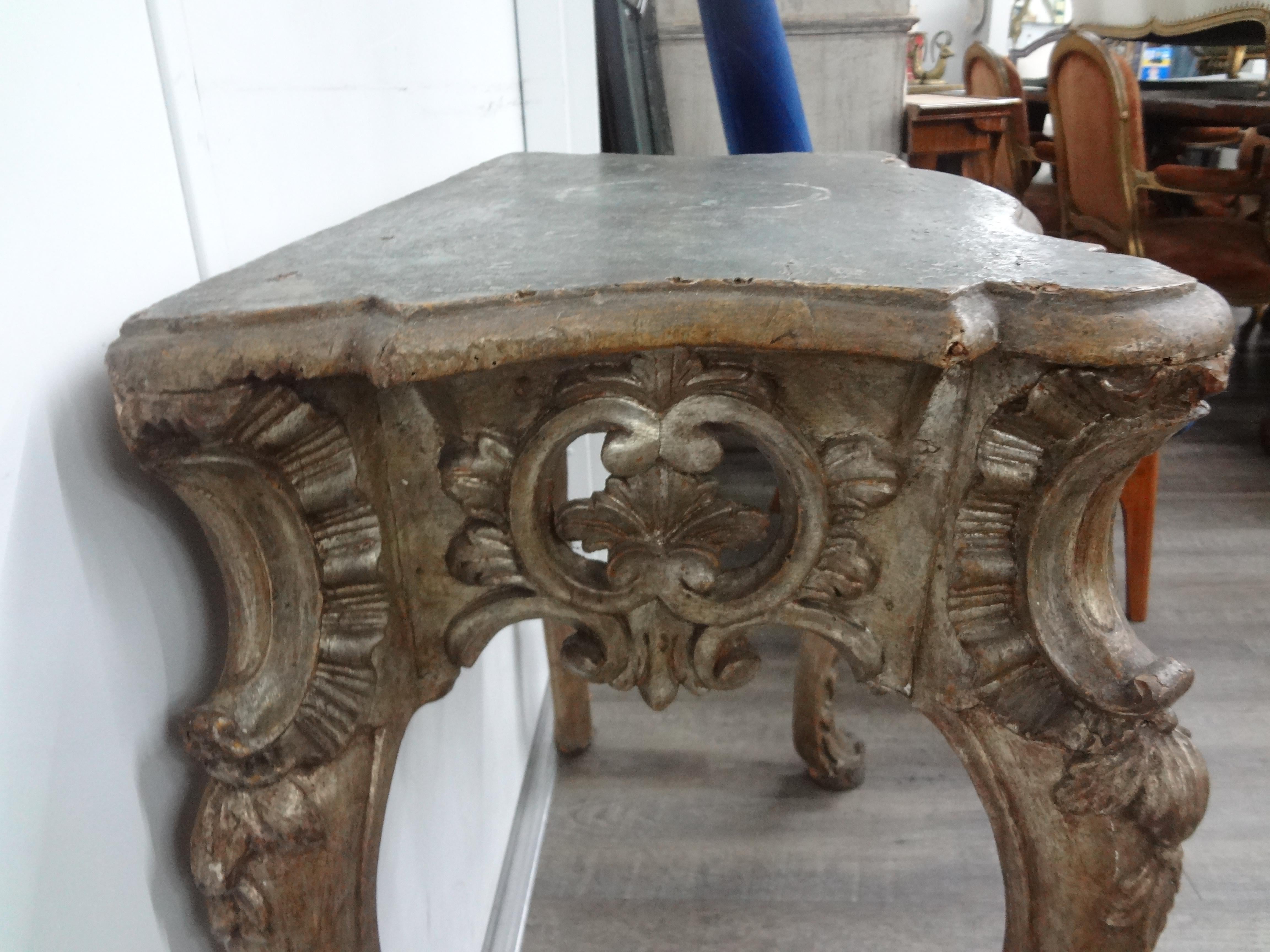 Pair Of 18th Century Italian Baroque Giltwood Console Tables For Sale 6