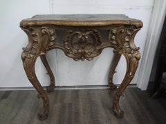 Pair Of 18th Century Italian Baroque Giltwood Console Tables