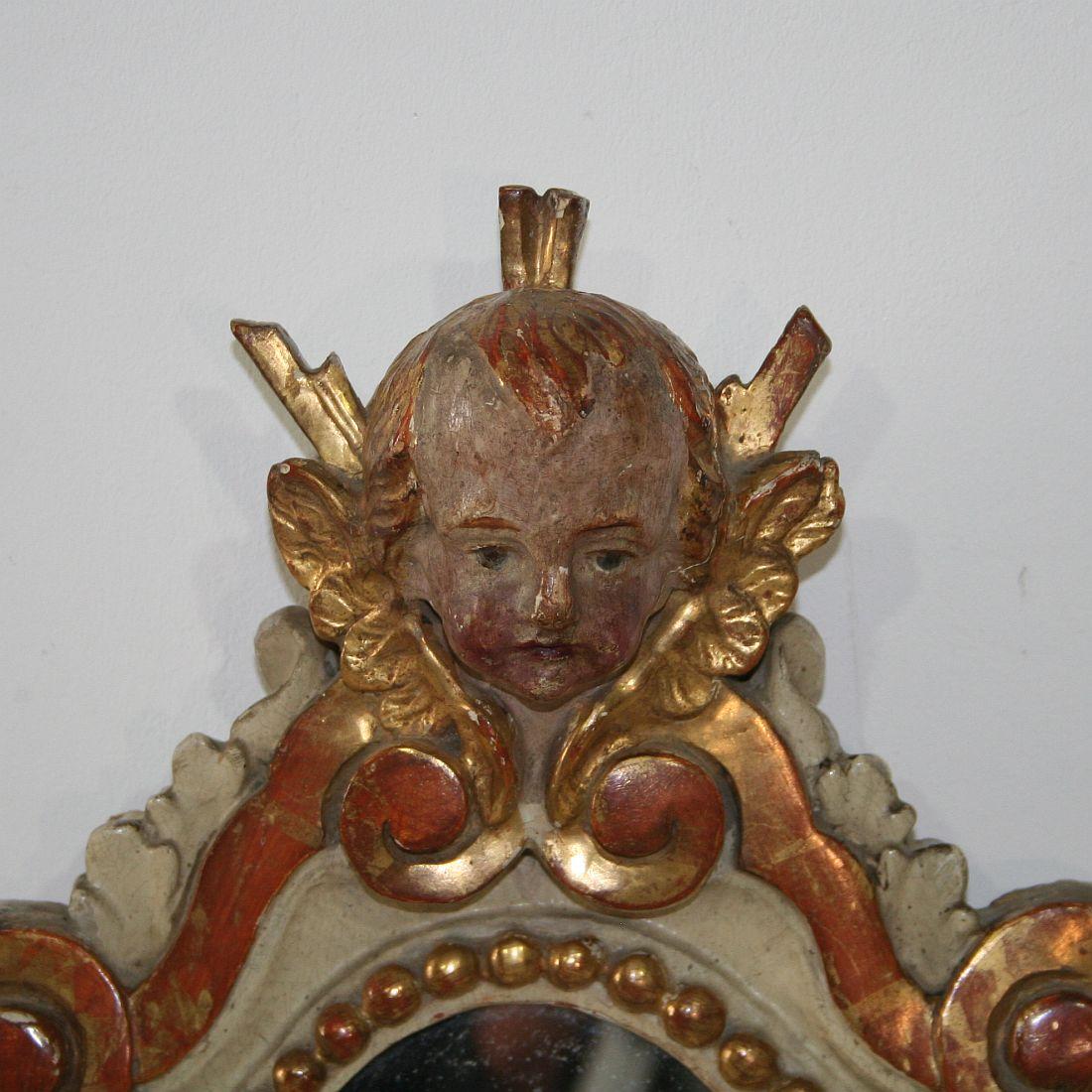 Pair of 18th Century, Italian Baroque Mirrors with Angel Heads 4