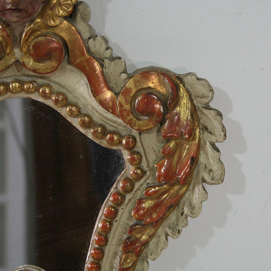 Pair of 18th Century, Italian Baroque Mirrors with Angel Heads 6