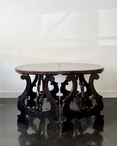 Pair of 18th Century Italian Baroque Walnut Demilune Consoles