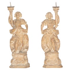 Paire de candélabres italiens du XVIIIe siècle
