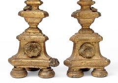 Pair of 18th Century Italian Candlesticks with Chalcedony and Barite Crystals