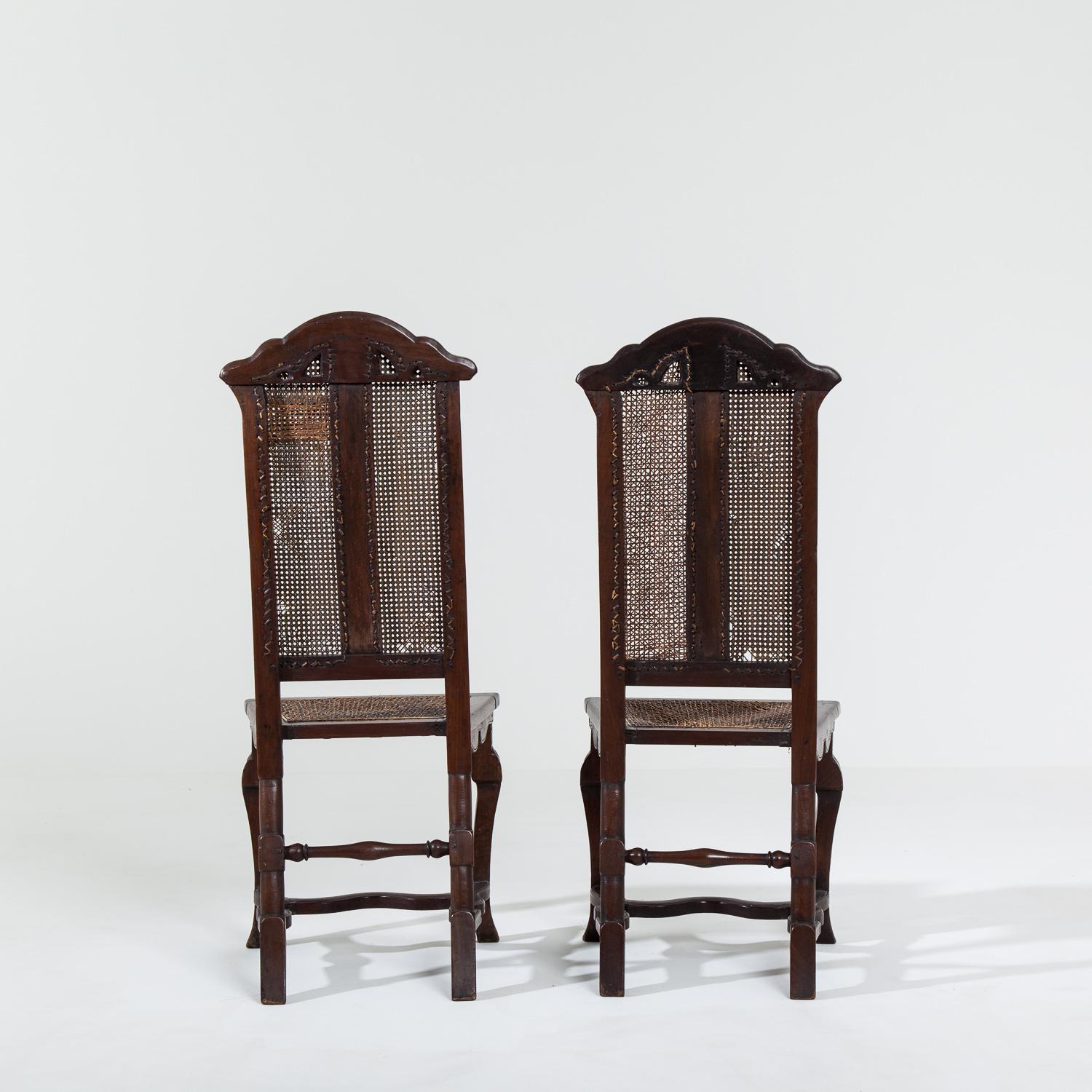 Pair of 18th Century Italian Caned Side Chairs In Good Condition For Sale In York, GB