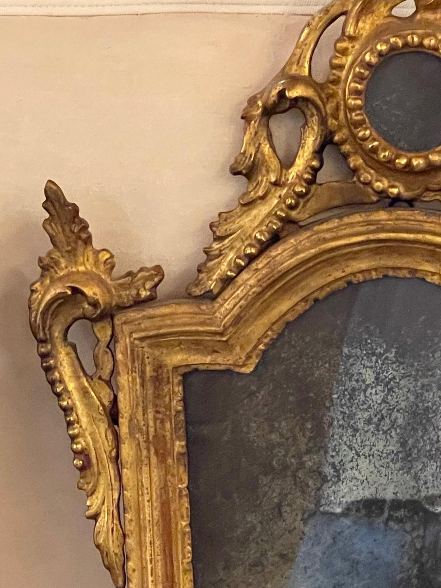 Pair of 18th Century Italian Carved Giltwood Mirrors 3