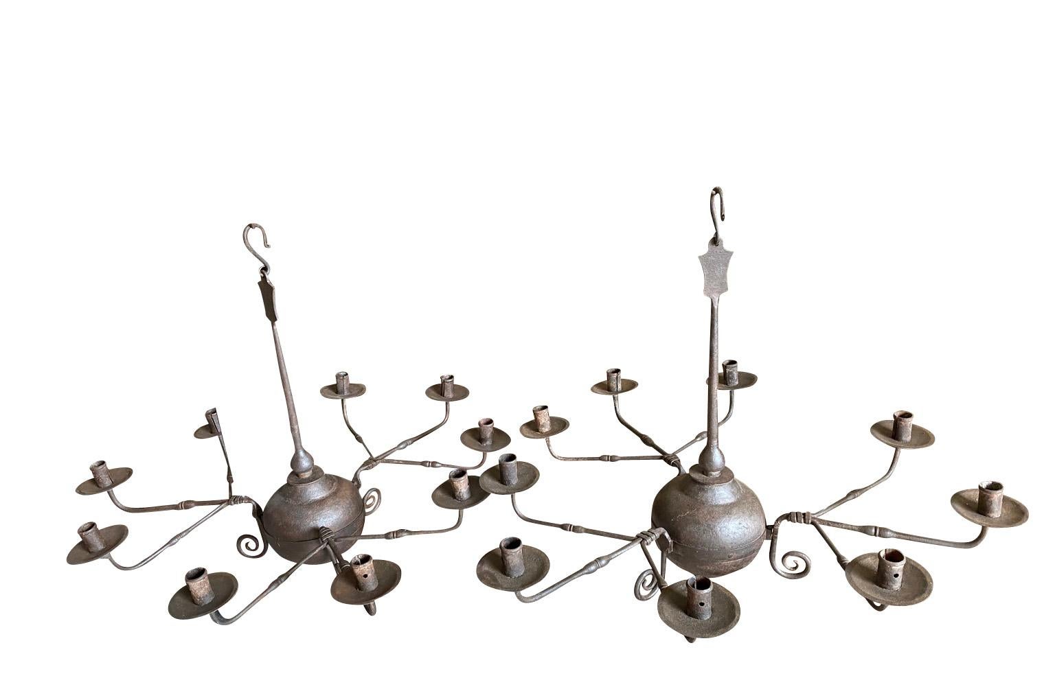 Pair Of 18th Century Italian Chandeliers In Good Condition For Sale In Atlanta, GA