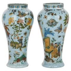 Pair of 18th Century Italian Chinoiserie Blown Glass Vases