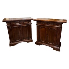 Pair of 18th Century Italian Commodes, Rustic Hardwood, Iron Joinery
