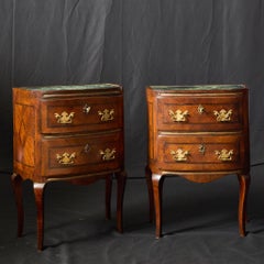 Pair of 18th Century Italian Commodinis with Marble Tops, Sicilian, Circa 1780