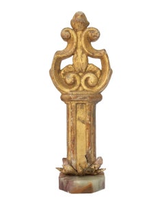 Pair of 18th Century Italian Processional Finials with Tangerine Crystal Points