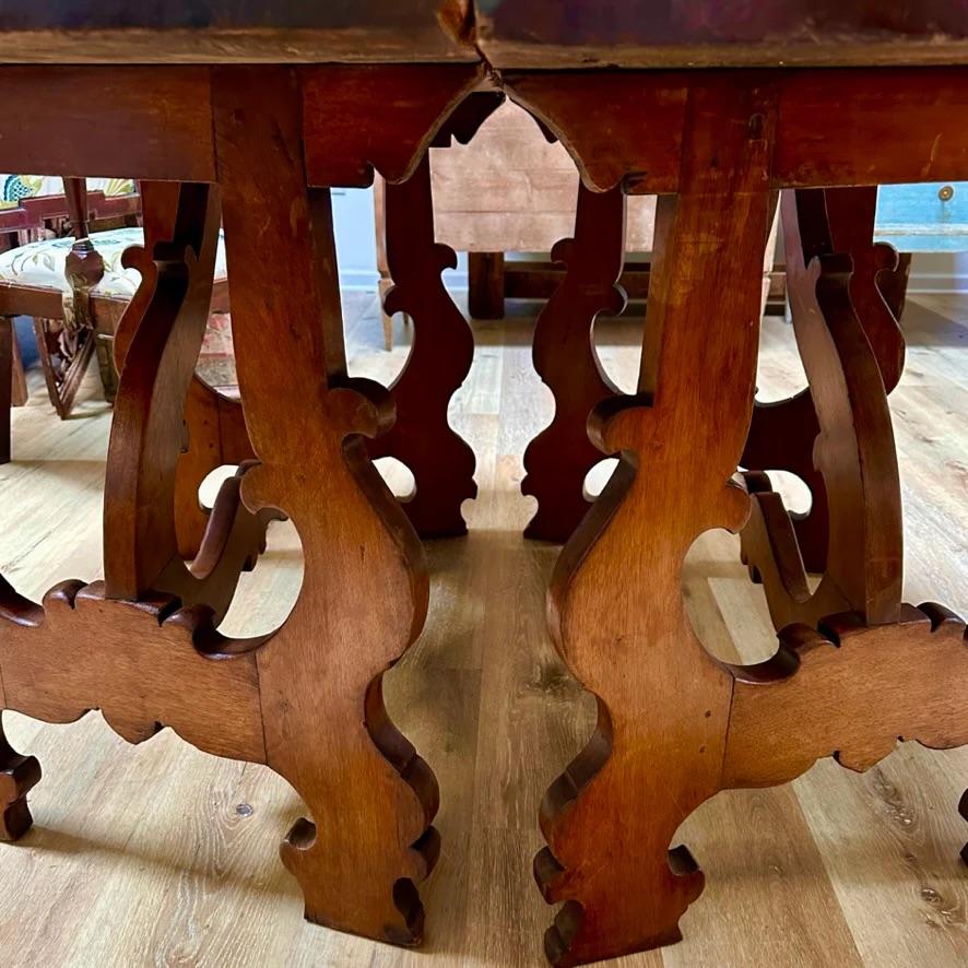 Pair of 18th Century Italian Demi-Lune Tables to Form One Round Table In Good Condition For Sale In Charlottesville, VA