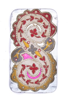 Pair of 18th Century Italian Ecclesiastical Embroideries on Mercury Mirrors