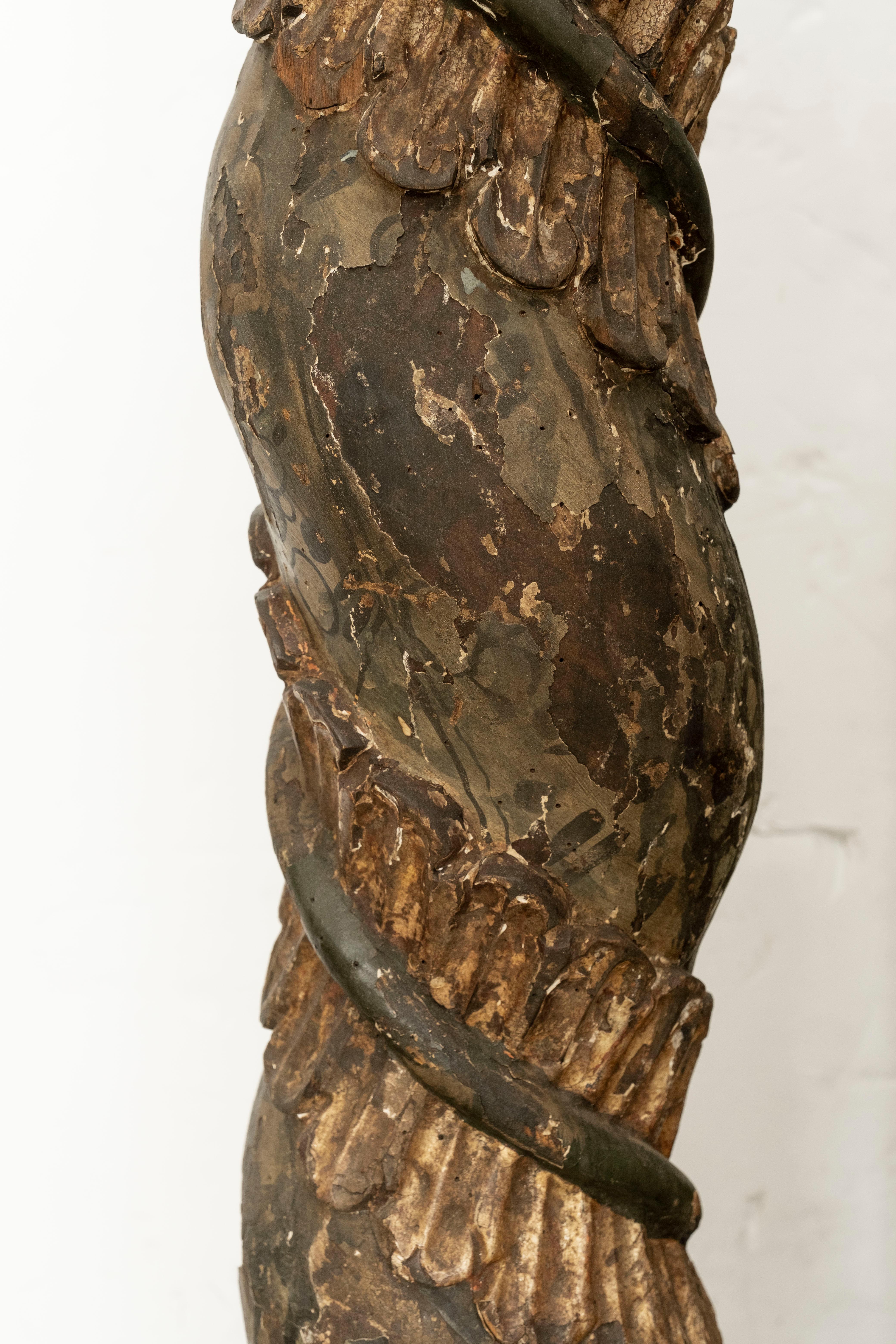 Legno Coppia di piedistalli a colonna in finto marmo italiano del XVIII secolo in vendita