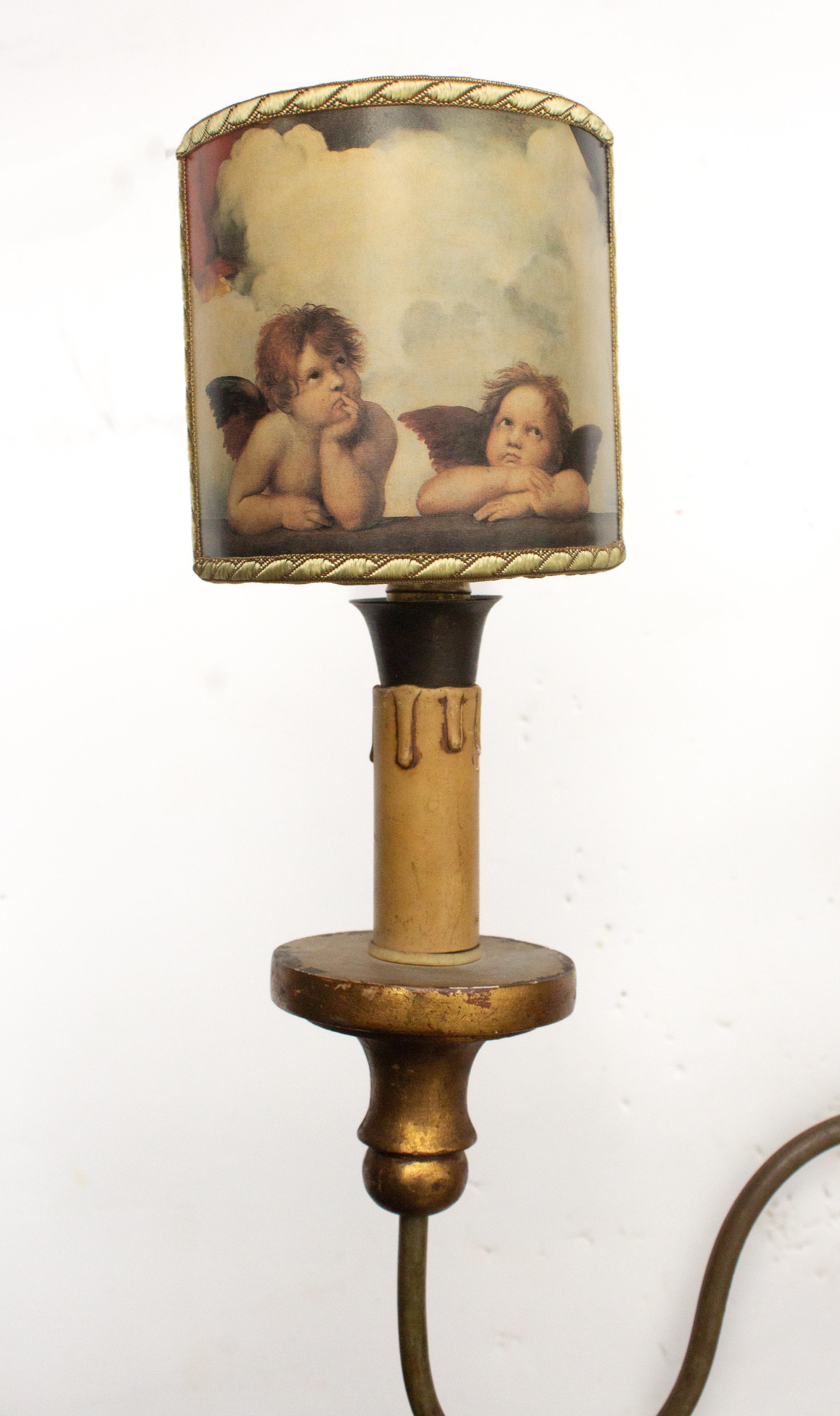 Paire d'appliques anges italiennes du XVIIIe siècle, dorées et sculptées à la main en vente 3