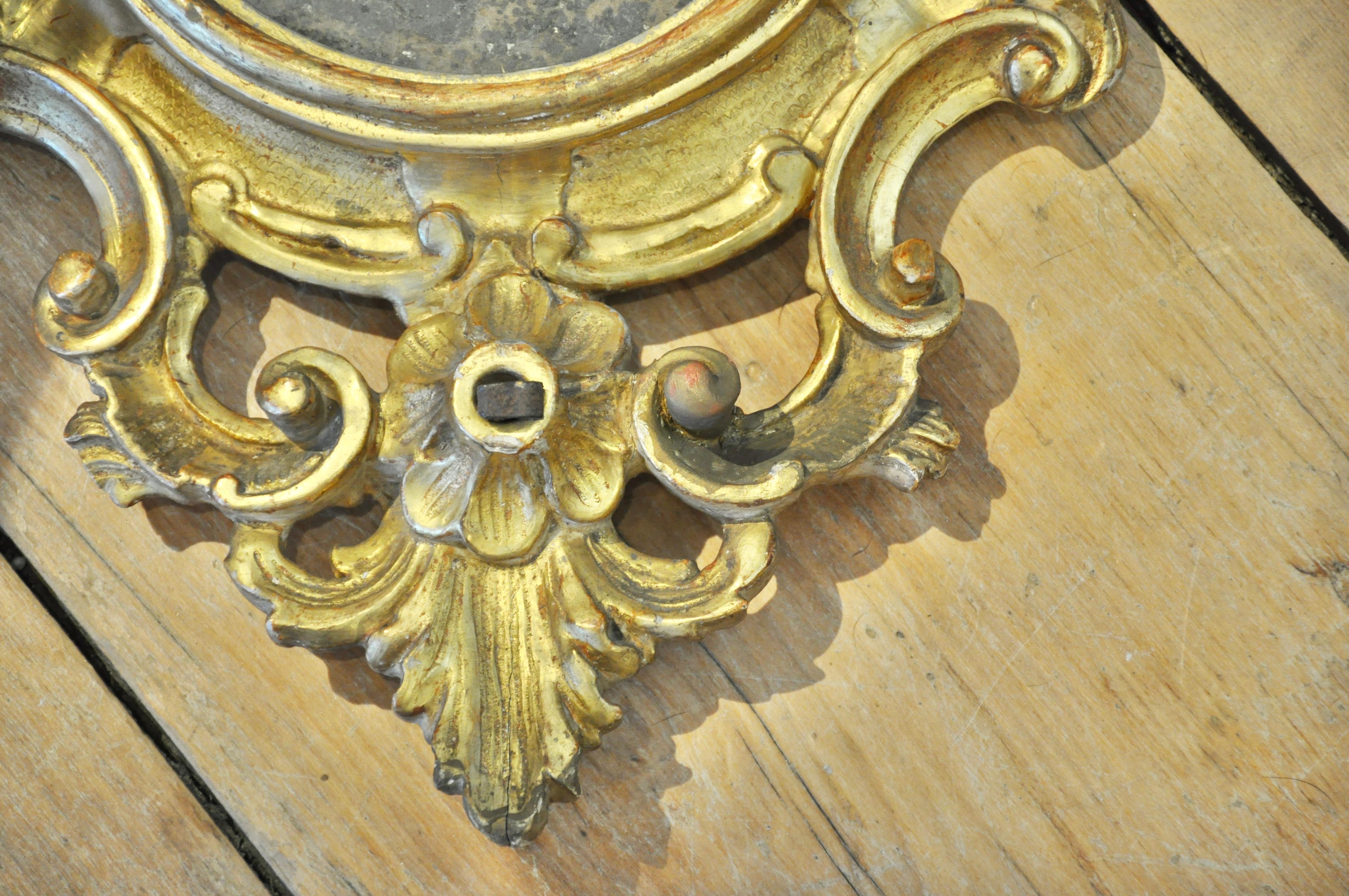 Rococo Pair of 18th Century Italian Gilt Mirrors