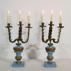 Pair of 18th Century Italian Giltwood Baroque Candleholders