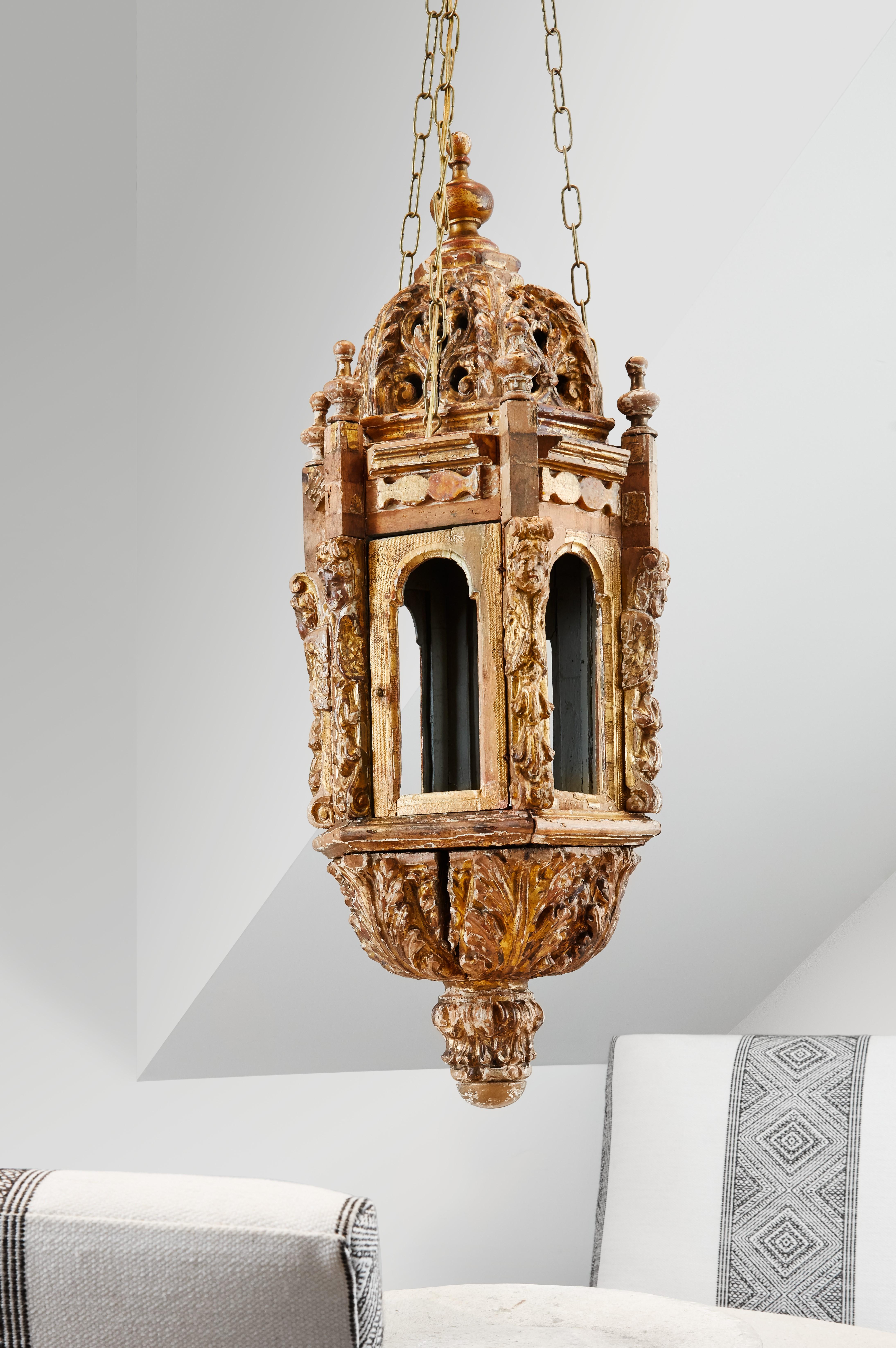 Pair of 18th Century Italian Giltwood Lanterns 4