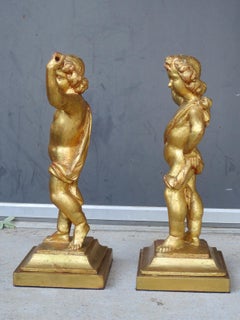Pair of 18th Century Italian Giltwood Puttis