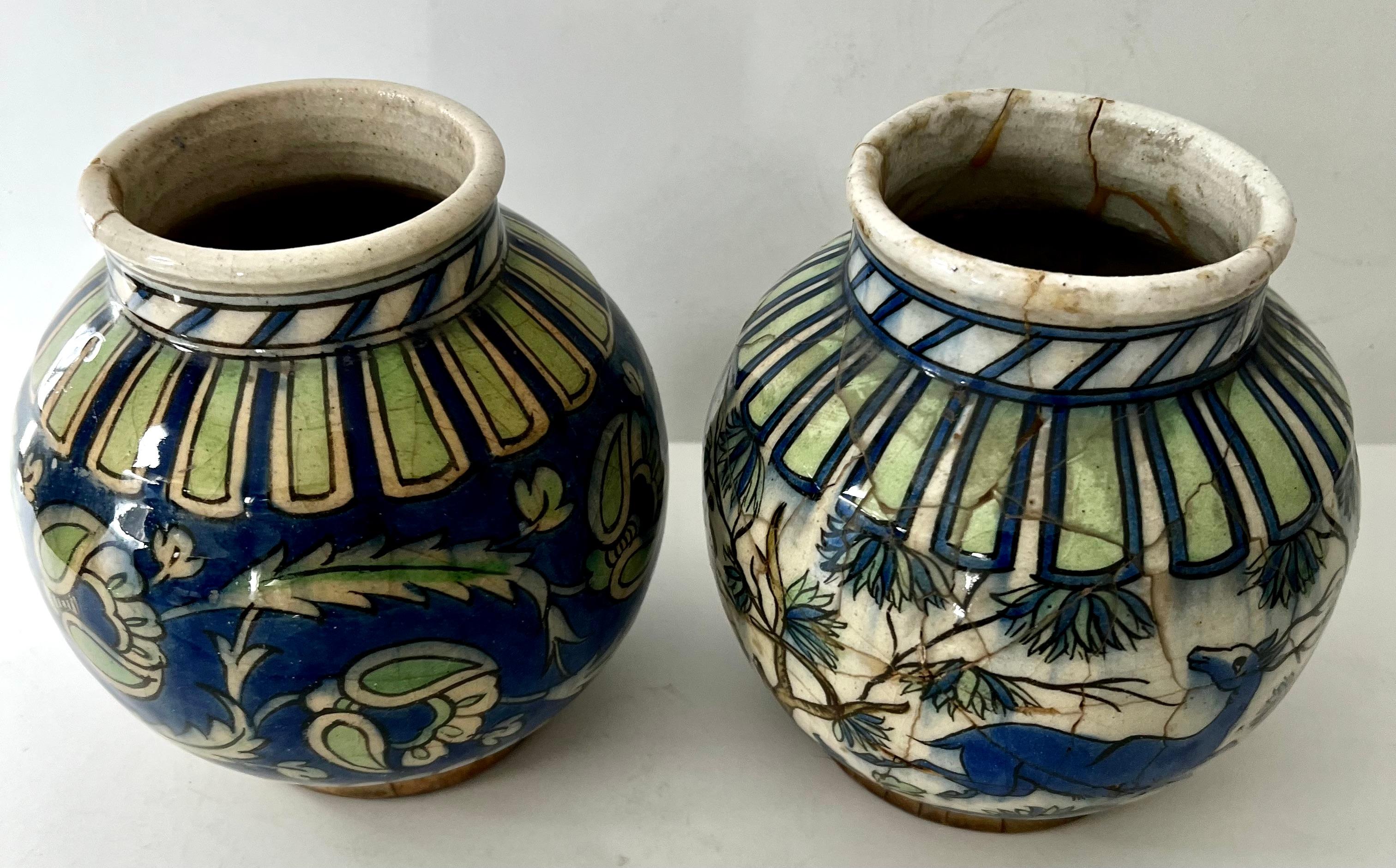 Pair of 18th Century Italian Glazed Terracotta Planters Vessels For Sale 2