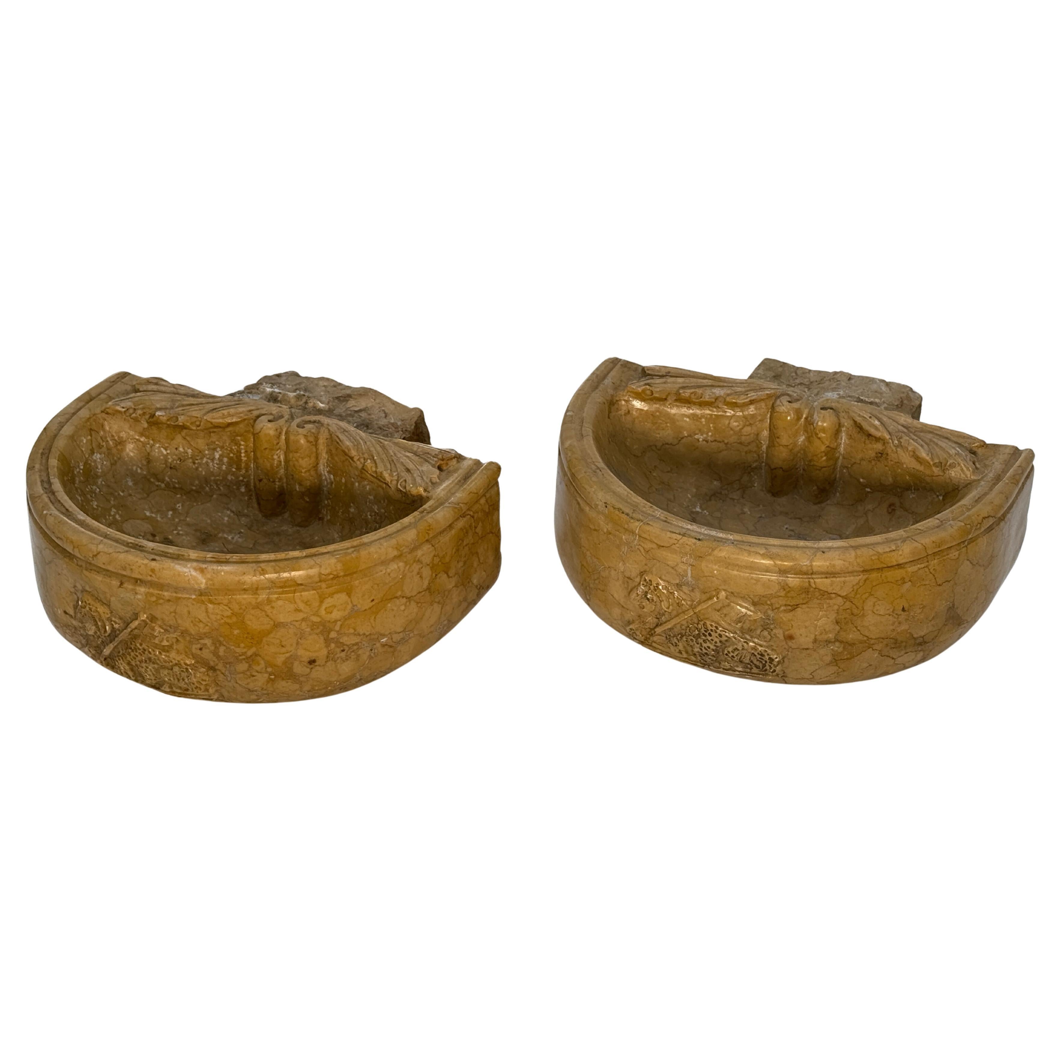 Pair of 18th Century Italian Holy Water Fonts