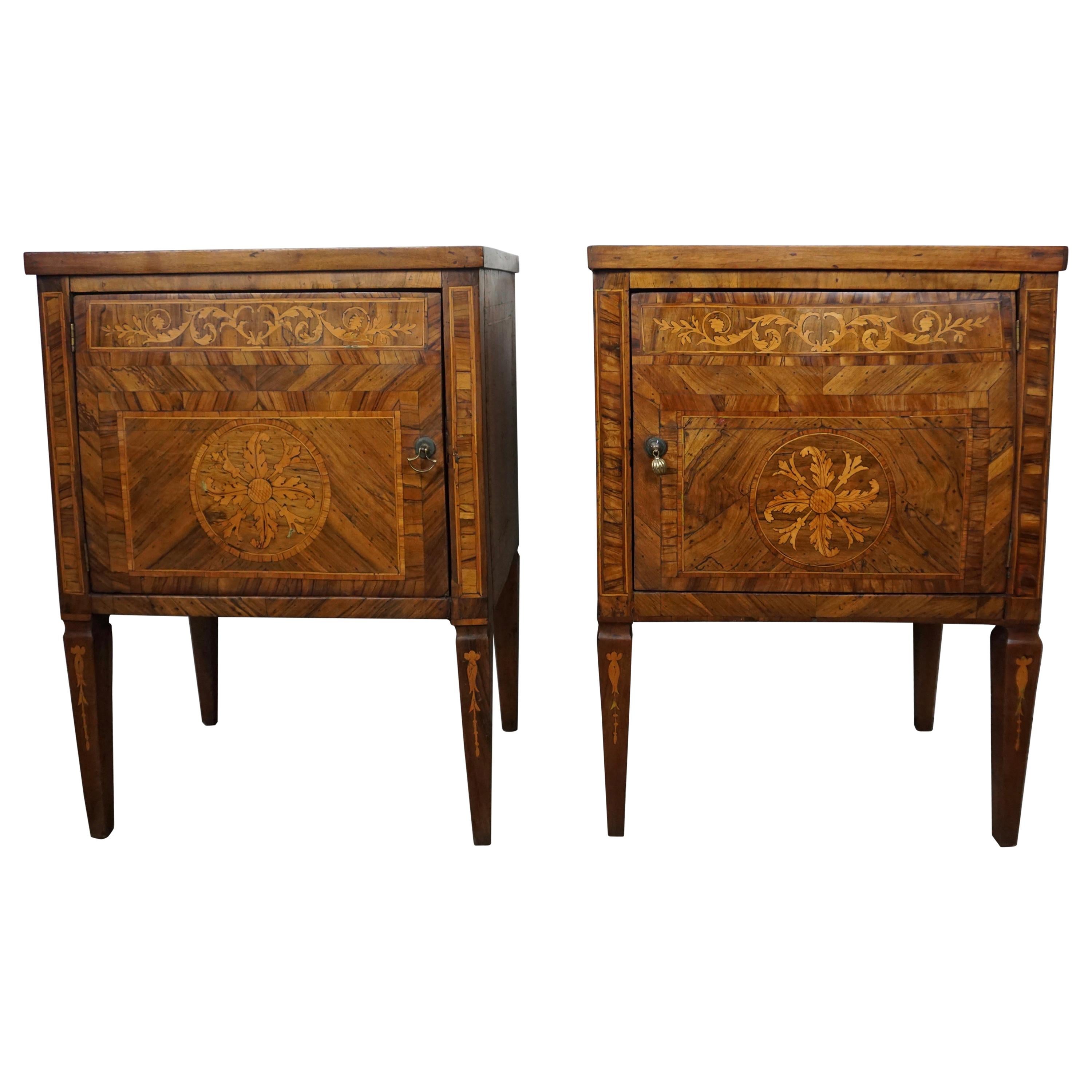 Pair of 18th Century Italian Inlaid Chests