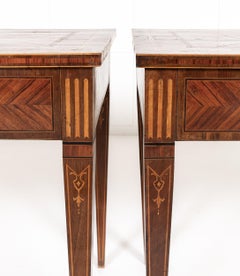 Pair of 18th Century Italian Kingwood and Walnut Console Tables