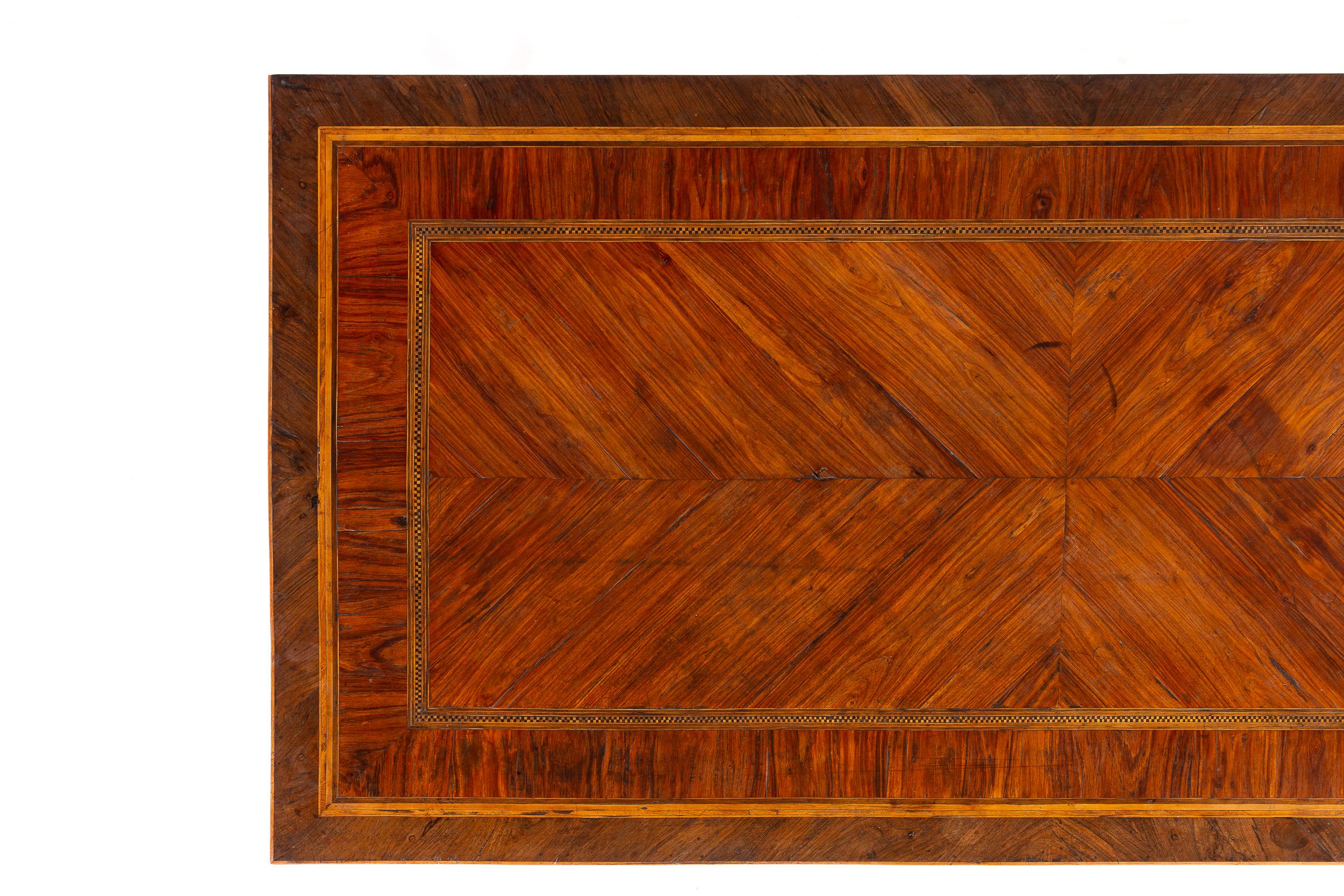 Pair of 18th Century Italian Kingwood and Walnut Console Tables For Sale 2