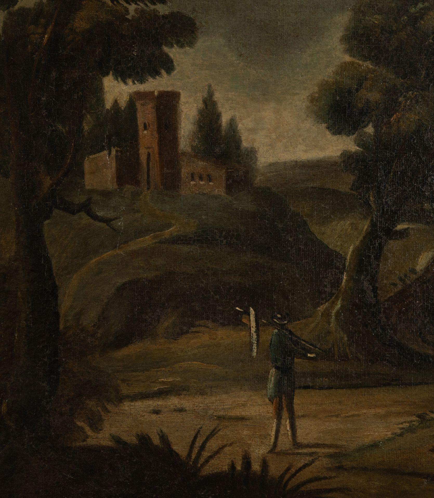 Paar italienische Landschaftsgemälde aus dem 18. (Leinwand) im Angebot
