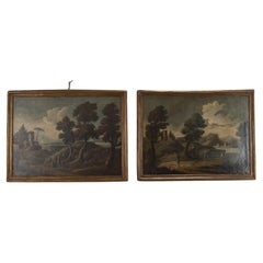 Pair of 18th Century Italian Landscape Paintings