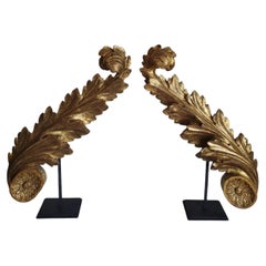 Pair of 18th Century Italian Mounted Giltwood Fragments
