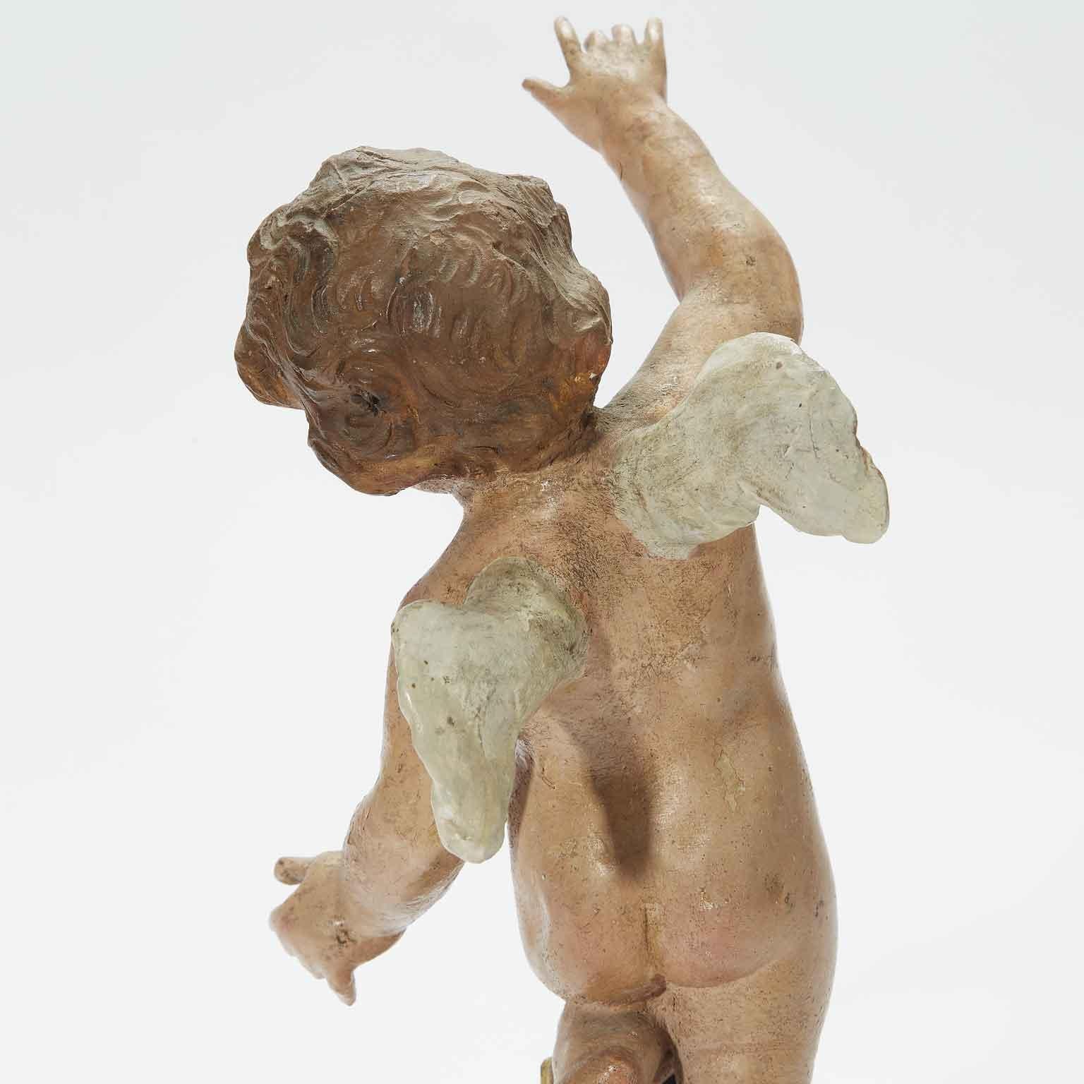 Pair of 18th Century Italian Neapolitan Cherubs Terracotta Putti Sculptures 2
