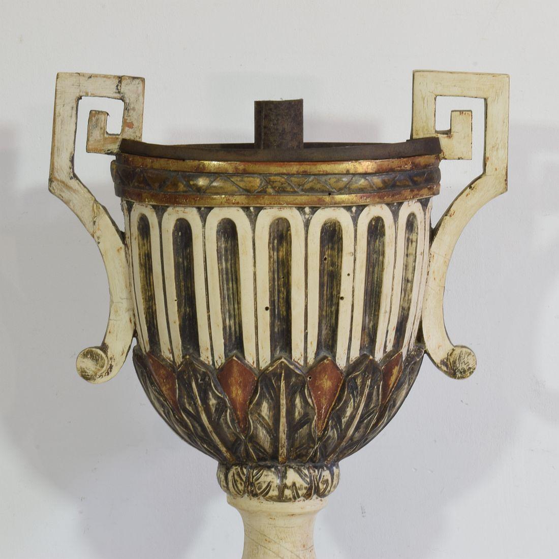 Pair of 18th Century Italian Neoclassical Altar Candleholders For Sale 4