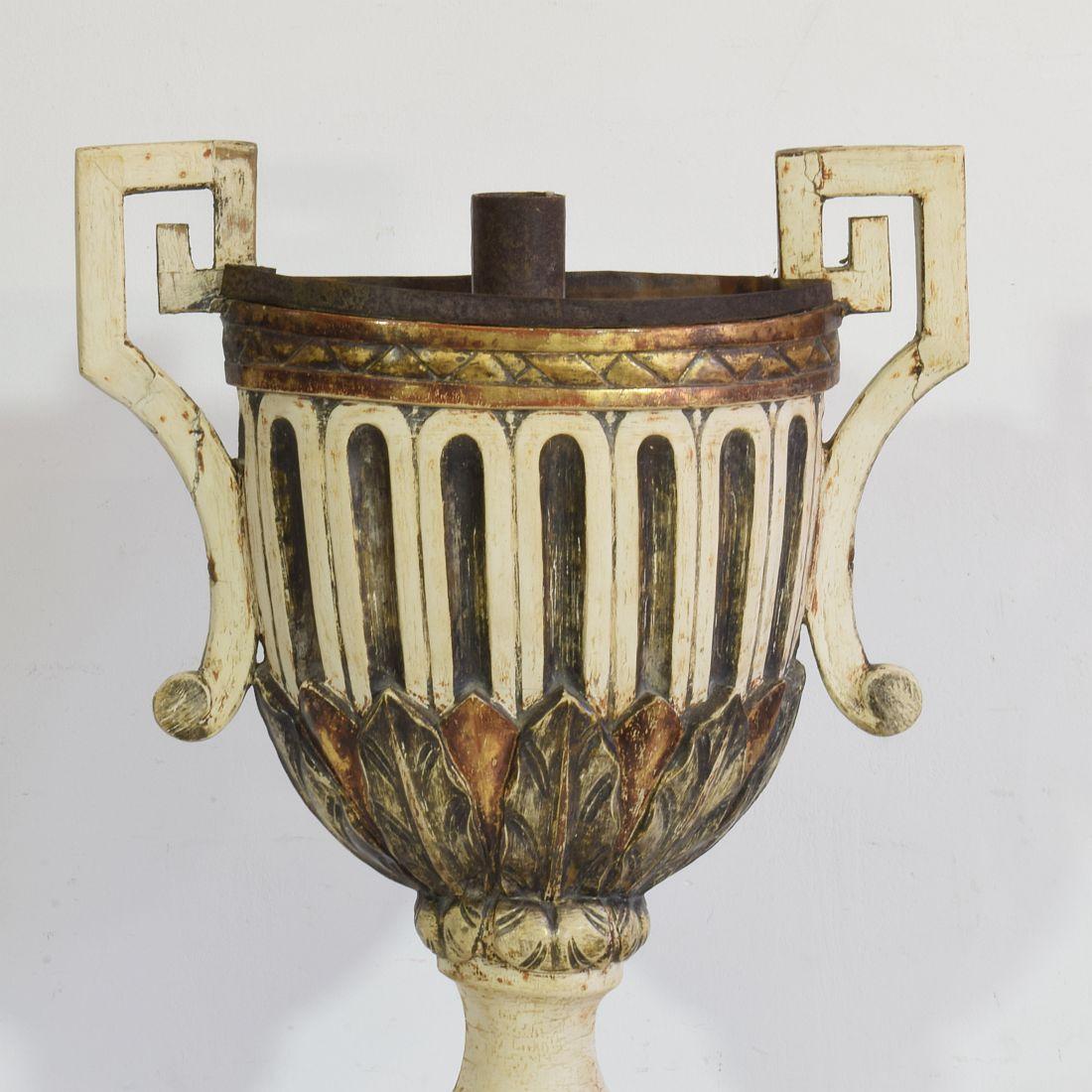 Pair of 18th Century Italian Neoclassical Altar Candleholders For Sale 11