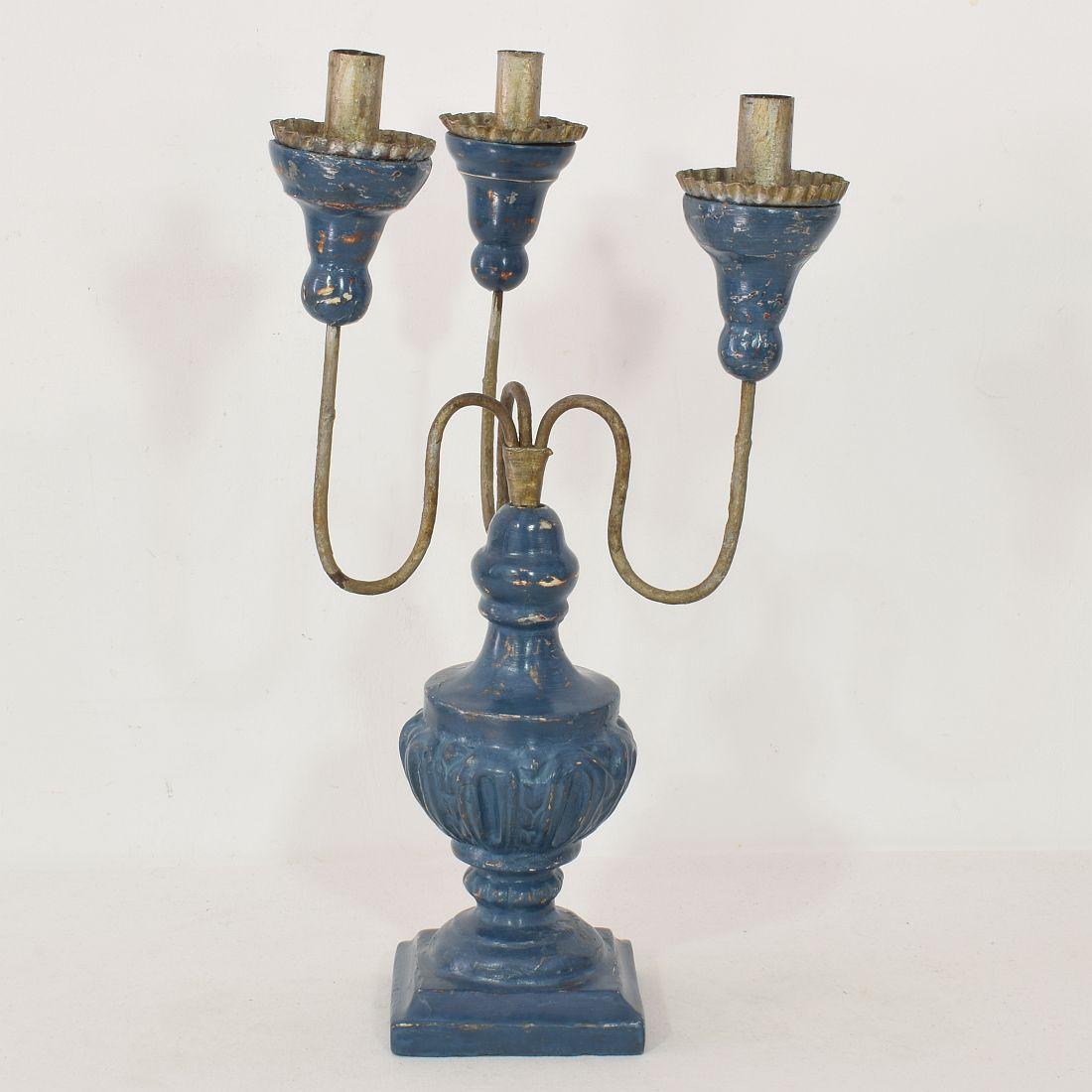 Pair of 18th Century Italian Neoclassical Candleholders 4