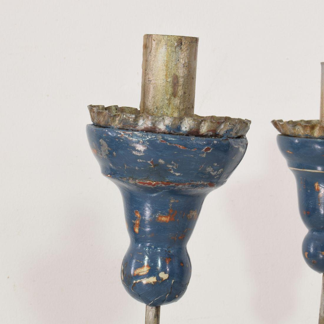 Pair of 18th Century Italian Neoclassical Candleholders 7