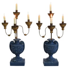 Pair of 18th Century Italian Neoclassical Candleholders