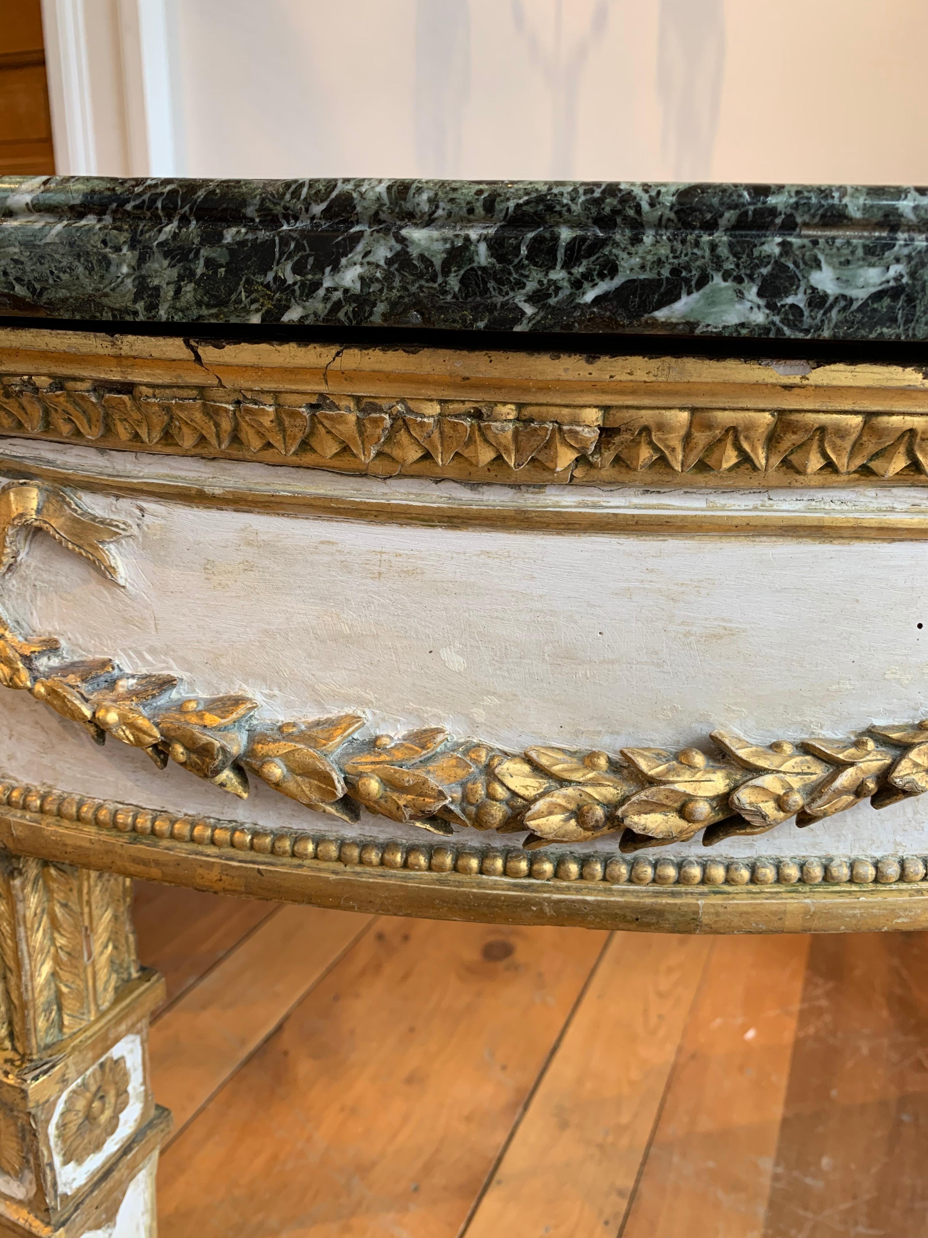 Pair of 18th Century Italian Neoclassical Demi-lune Console Tables 9