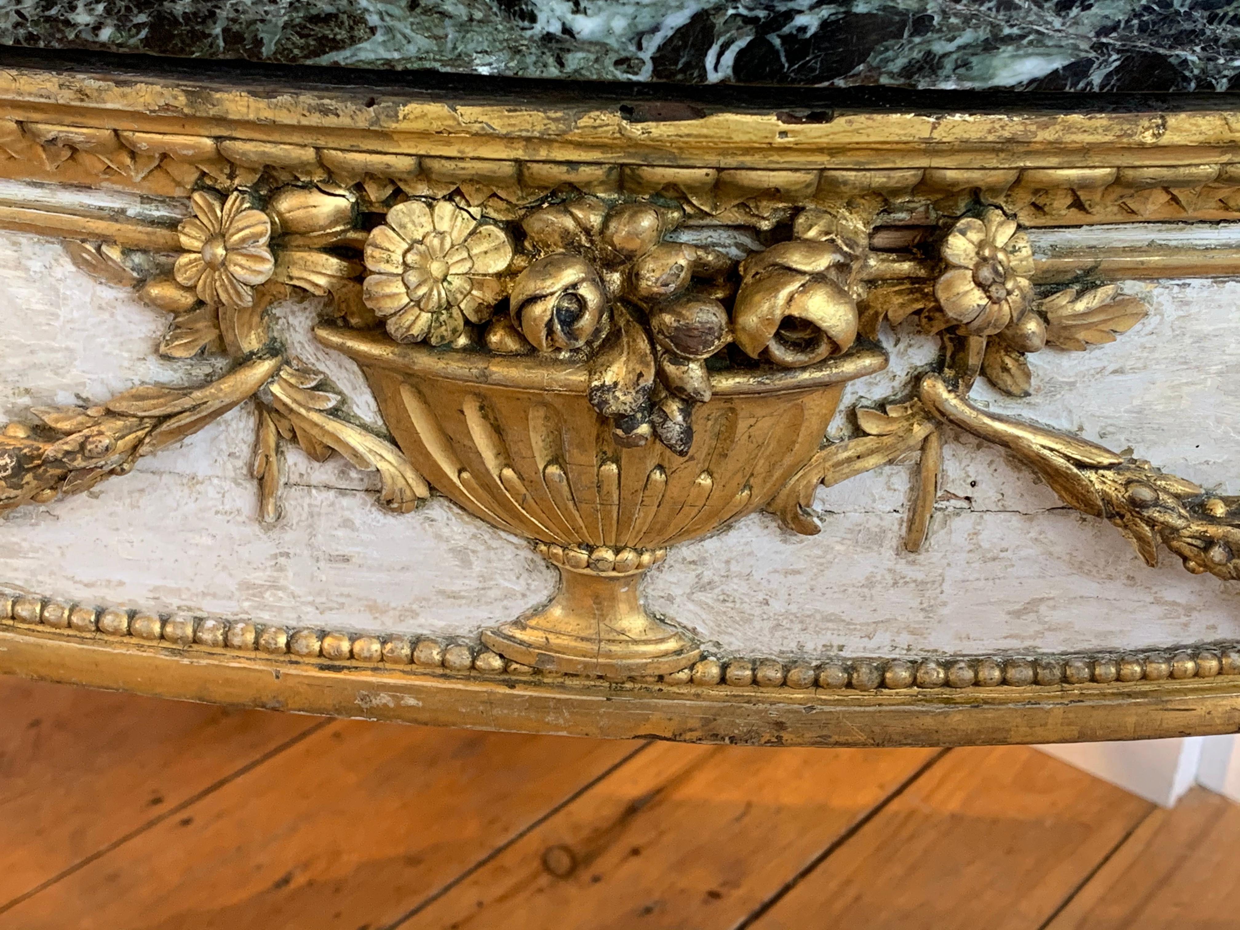 Marble Pair of 18th Century Italian Neoclassical Demi-lune Console Tables