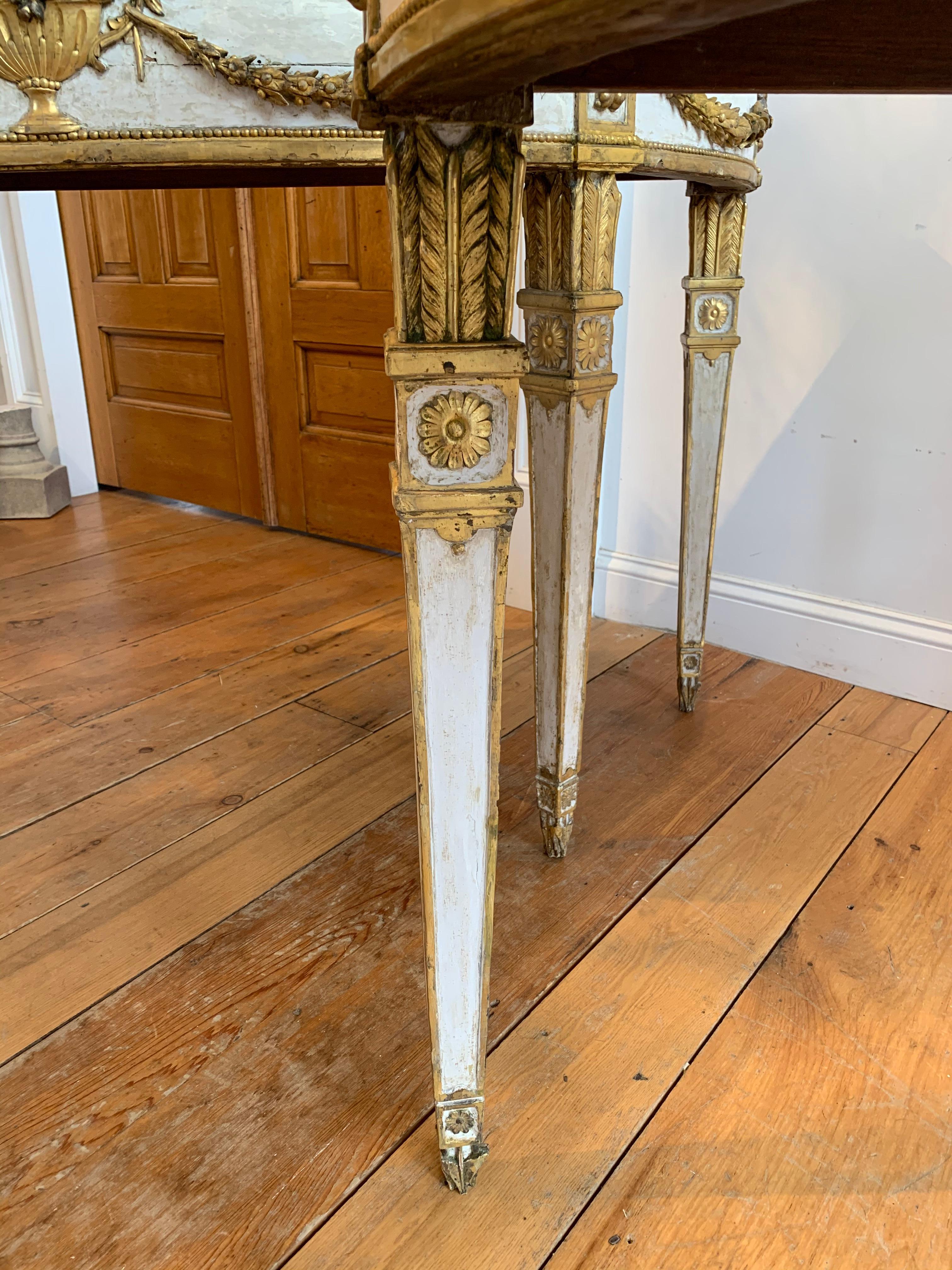 Pair of 18th Century Italian Neoclassical Demi-lune Console Tables 4