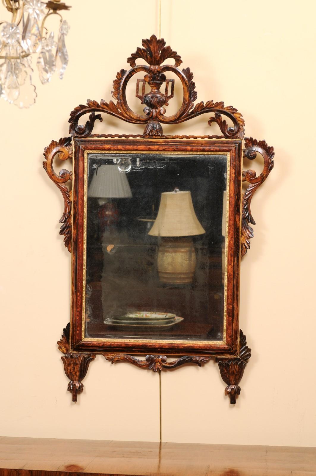 Pair of 19th Century Italian Neoclassical Faux Grain Painted Mirrors  For Sale 7